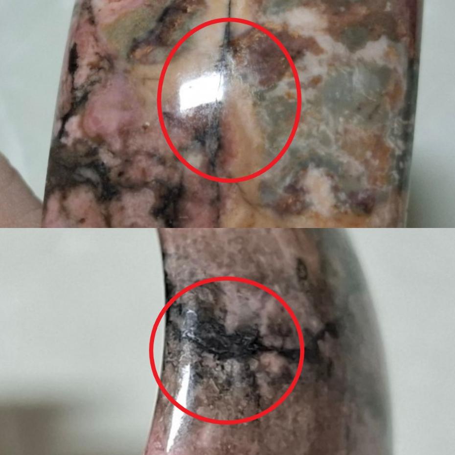 【三寶坊】薔薇手鐲 60圈口 薔薇輝手鐲 玫瑰石 寬鐲 手鐲大圈口 N441-細節圖7