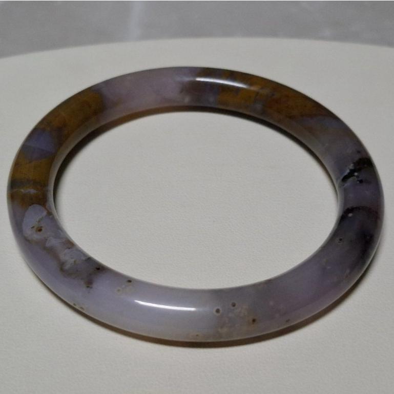 【三寶坊】天然星空瑪瑙手鐲 58圈口 圓條 瑪瑙手鐲大圈口 N526-細節圖2