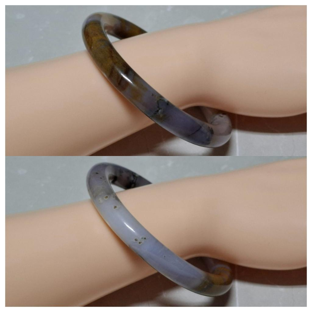 【三寶坊】天然星空瑪瑙手鐲 58圈口 圓條 瑪瑙手鐲大圈口 N526-細節圖8