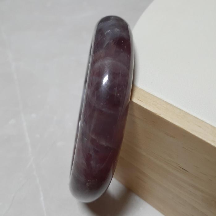 【三寶坊】天然粉晶手鐲 57圈口 紫馬粉手鐲 馬達加斯加粉晶 平安鐲 馬粉手鐲 N388-細節圖2