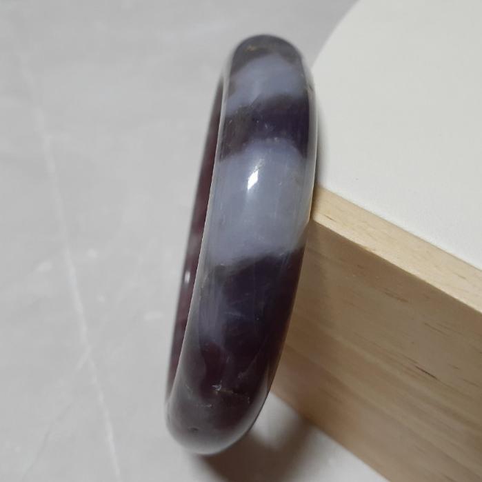 【三寶坊】天然粉晶手鐲 57圈口 紫馬粉手鐲 馬達加斯加粉晶 平安鐲 馬粉手鐲 N388-細節圖4
