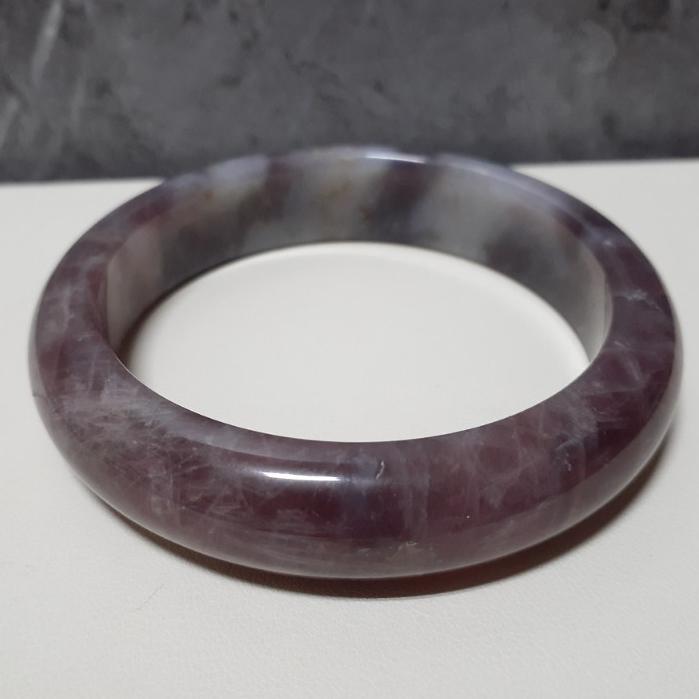 【三寶坊】天然粉晶手鐲 57圈口 紫馬粉手鐲 馬達加斯加粉晶 平安鐲 馬粉手鐲 N388-細節圖5
