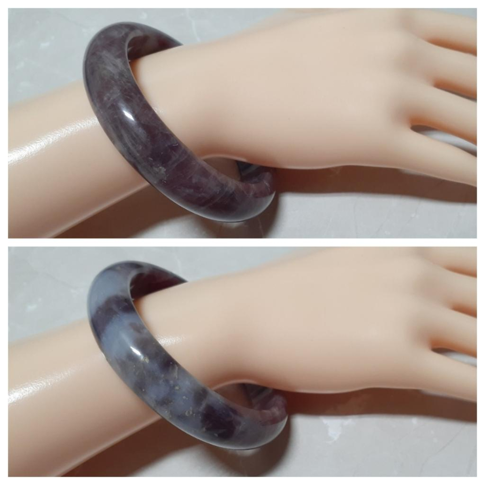 【三寶坊】天然粉晶手鐲 57圈口 紫馬粉手鐲 馬達加斯加粉晶 平安鐲 馬粉手鐲 N388-細節圖8