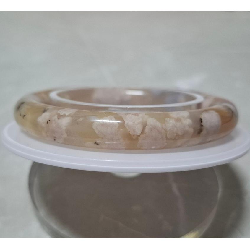 【三寶坊】天然櫻花瑪瑙手鐲 54圈口 圓條 瑪瑙手鐲小圈口 N489-細節圖3