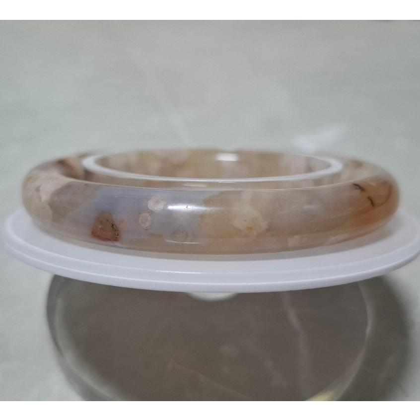 【三寶坊】天然櫻花瑪瑙手鐲 54圈口 圓條 瑪瑙手鐲小圈口 N489-細節圖5