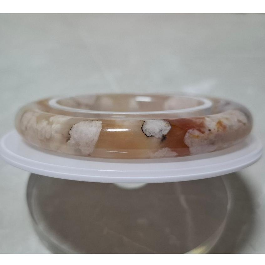 【三寶坊】天然櫻花瑪瑙手鐲 54圈口 圓條 瑪瑙手鐲小圈口 N489-細節圖6