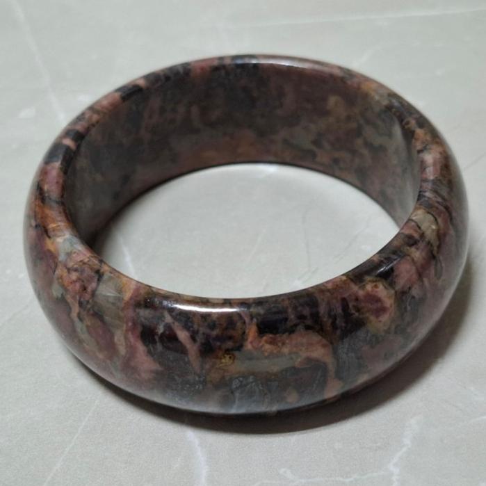 【三寶坊】薔薇手鐲 59圈口 薔薇輝手鐲 玫瑰石 寬鐲 手鐲大圈口 N450-細節圖6