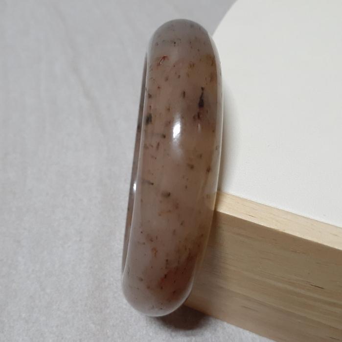 【三寶坊】天然佘太翠手鐲 64圈口 佘太踏雪尋梅 平安鐲 手鐲大圈口 N374-細節圖2