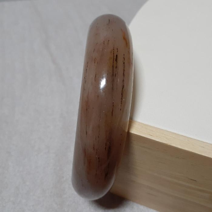 【三寶坊】天然佘太翠手鐲 64圈口 佘太踏雪尋梅 平安鐲 手鐲大圈口 N374-細節圖3