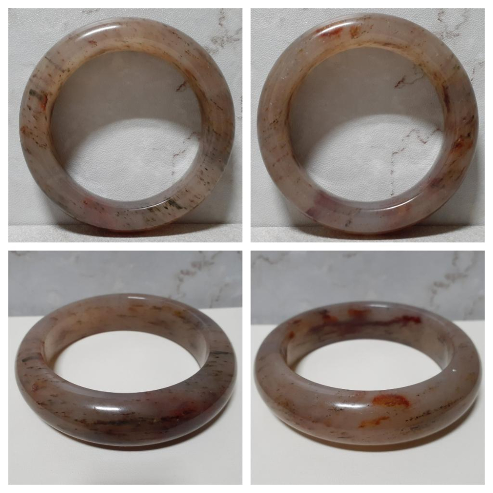 【三寶坊】天然佘太翠手鐲 64圈口 佘太踏雪尋梅 平安鐲 手鐲大圈口 N374-細節圖5