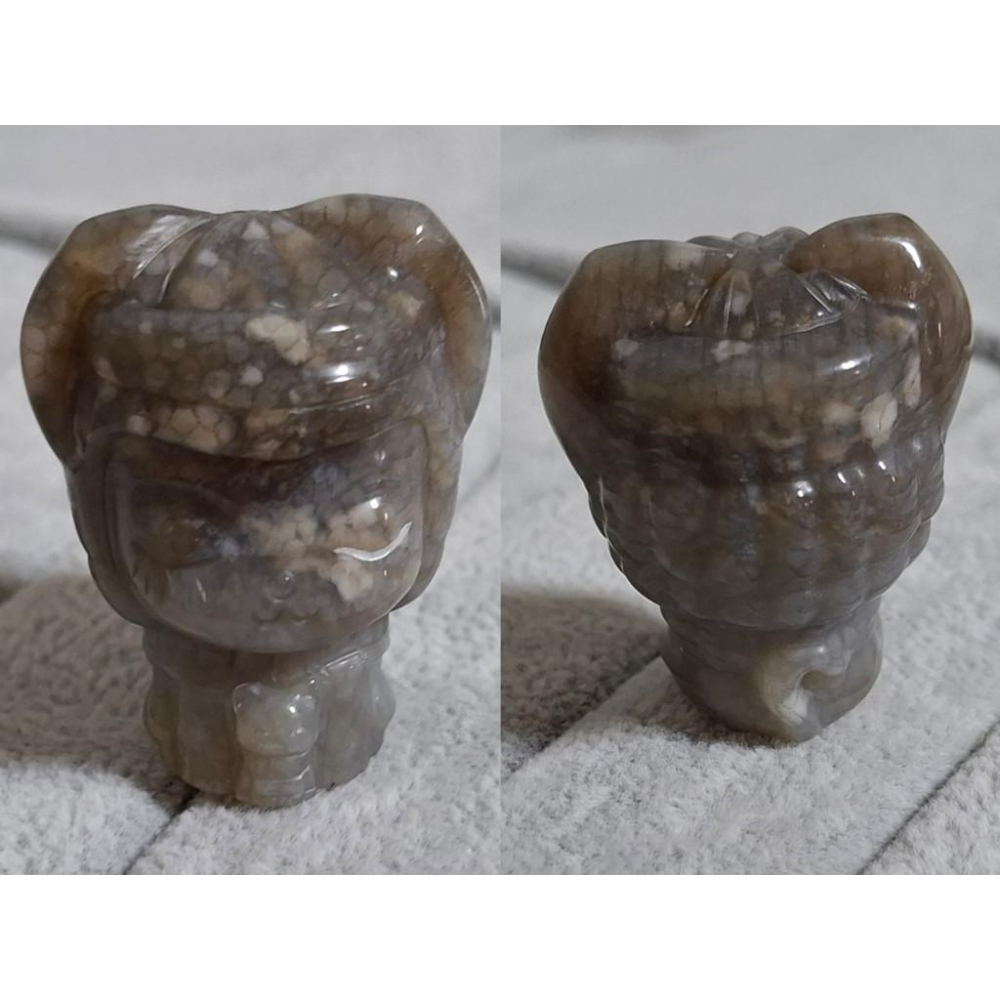 【三寶坊】珊瑚玉 阿奴比斯貓 3公分多 牛鼻孔 通孔件 雕刻件 小擺件 萌寵 手作DIY材料-細節圖3