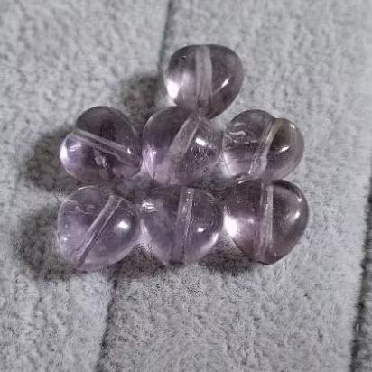 【三寶坊】黃水晶 紫水晶 愛心 通孔小件 雕刻件 手作DIY材料-細節圖2