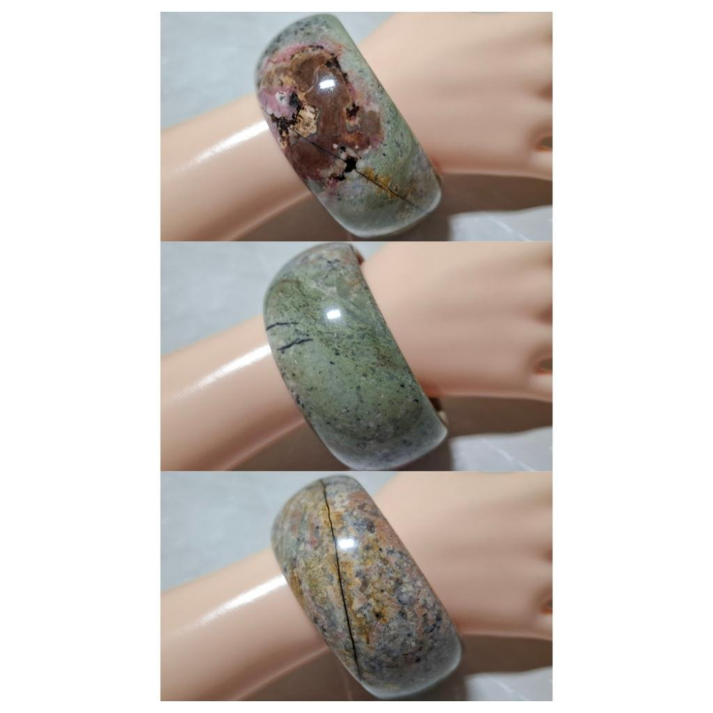 【三寶坊】薔薇手鐲 62圈口 薔薇輝手鐲 玫瑰石 寬鐲 輪胎鐲大圈口 N449-細節圖7