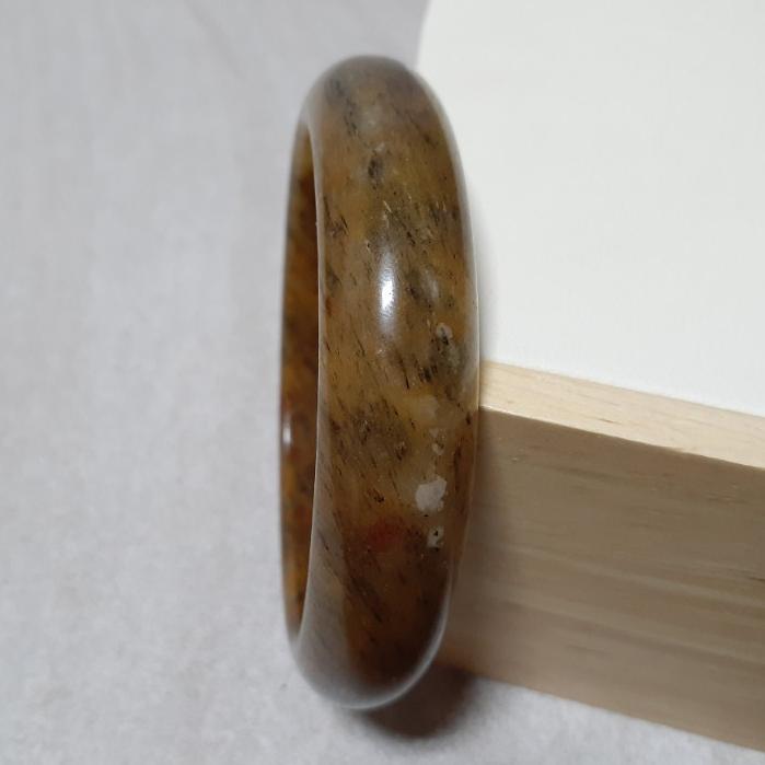 【三寶坊】天然佘太翠手鐲 62圈口 佘太踏雪尋梅 平安鐲 手鐲大圈口 N372-細節圖2