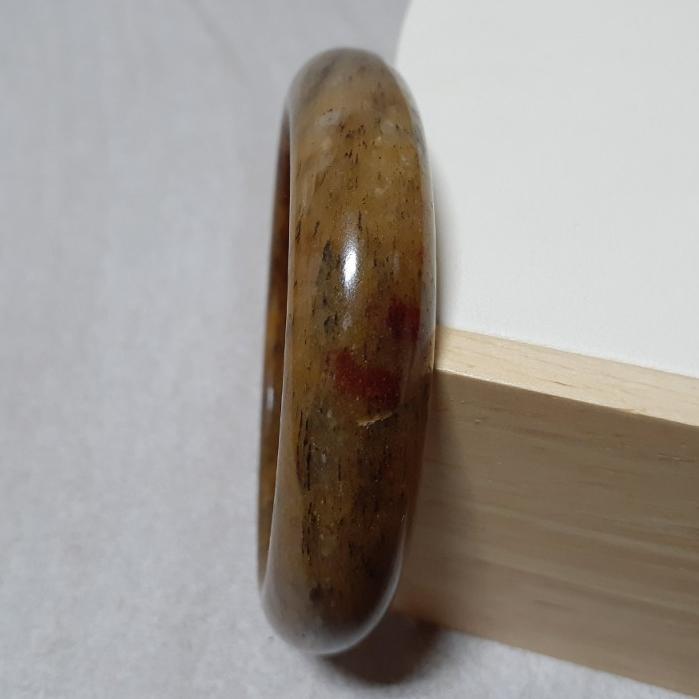 【三寶坊】天然佘太翠手鐲 62圈口 佘太踏雪尋梅 平安鐲 手鐲大圈口 N372-細節圖4