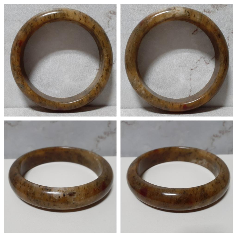 【三寶坊】天然佘太翠手鐲 62圈口 佘太踏雪尋梅 平安鐲 手鐲大圈口 N372-細節圖5