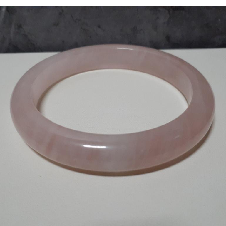 【三寶坊】天然粉晶手鐲 62圈口 馬粉手鐲 馬達加斯加粉晶 平安鐲 手鐲大圈口 N392-細節圖6