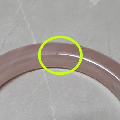【三寶坊】天然粉晶手鐲 62圈口 馬粉手鐲 馬達加斯加粉晶 平安鐲 手鐲大圈口 N392-細節圖7