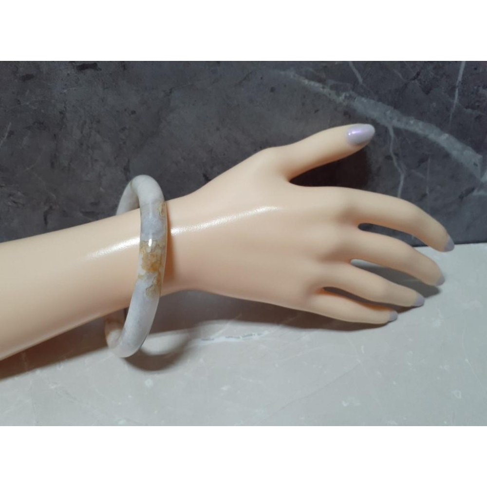 【三寶坊】天然櫻花瑪瑙手鐲 61圈口 圓條 瑪瑙手鐲大圈口 N418-細節圖7