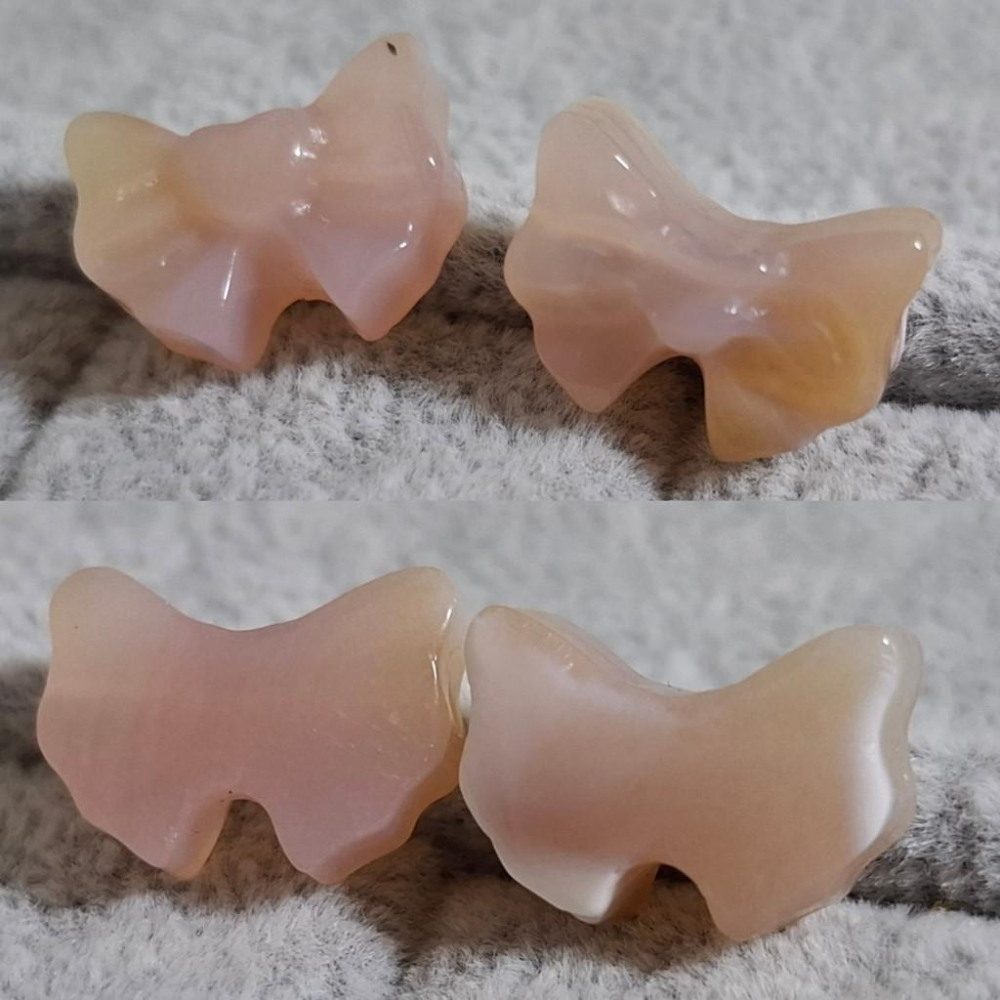 【三寶坊】珊瑚玉 女王貝 鹽源瑪瑙 冰淇淋 蝴蝶結 萌寵 通孔小件 雕刻件 手作DIY材料-細節圖3