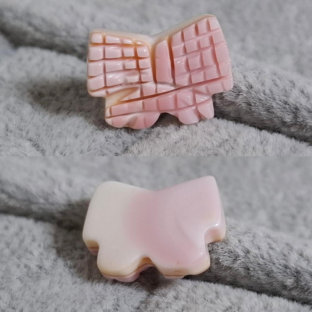 【三寶坊】珊瑚玉 女王貝 鹽源瑪瑙 冰淇淋 蝴蝶結 萌寵 通孔小件 雕刻件 手作DIY材料-細節圖5