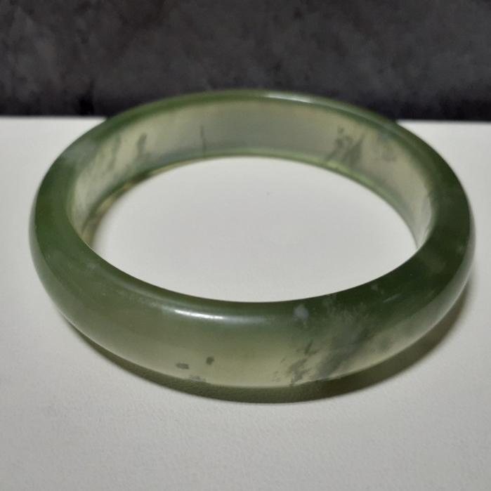 【三寶坊】天然岫玉手鐲 50圈口 平安鐲 手鐲小圈口 N422-細節圖5