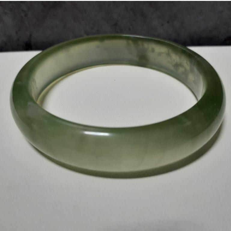 【三寶坊】天然岫玉手鐲 50圈口 平安鐲 手鐲小圈口 N422-細節圖6