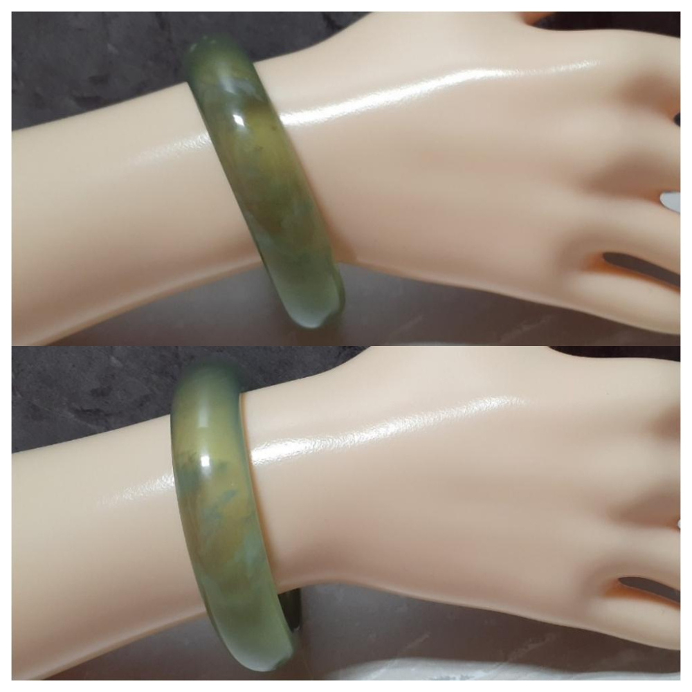 【三寶坊】天然岫玉手鐲 50圈口 平安鐲 手鐲小圈口 N422-細節圖8