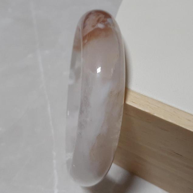 【三寶坊】天然櫻花瑪瑙手鐲 61圈口 平安鐲 瑪瑙手鐲大圈口 N413-細節圖2