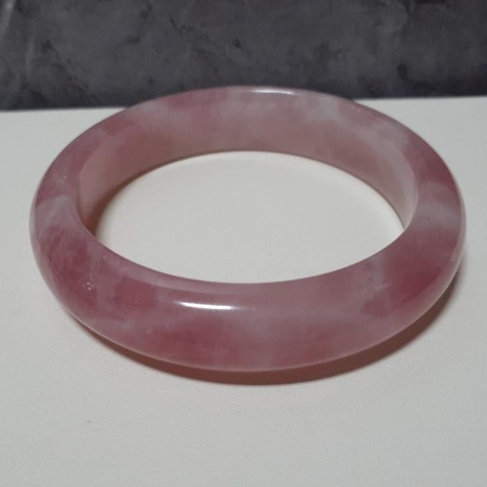 【三寶坊】天然粉晶手鐲 56圈口 馬粉手鐲 馬達加斯加粉晶 平安鐲 N391-細節圖5