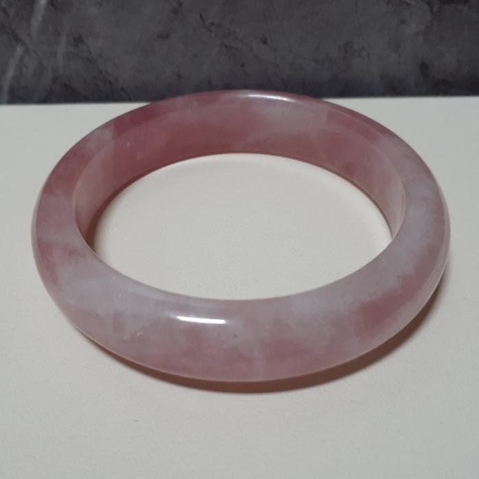 【三寶坊】天然粉晶手鐲 56圈口 馬粉手鐲 馬達加斯加粉晶 平安鐲 N391-細節圖6