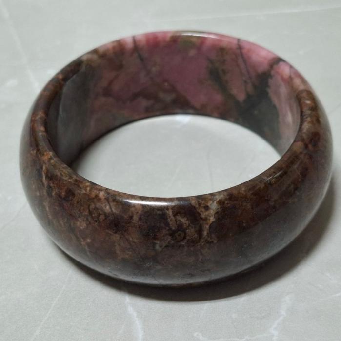 【三寶坊】薔薇手鐲 58圈口 薔薇輝手鐲 玫瑰石 寬鐲 手鐲大圈口 N448-細節圖6