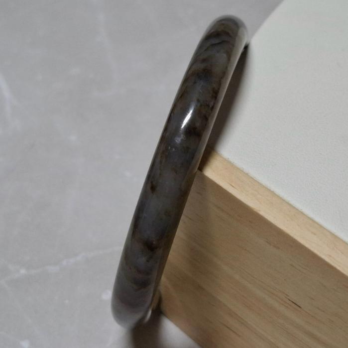 【三寶坊】天然和田玉手鐲 58圈口 草花和田玉 圓條 草花手鐲大圈口 N534-細節圖3