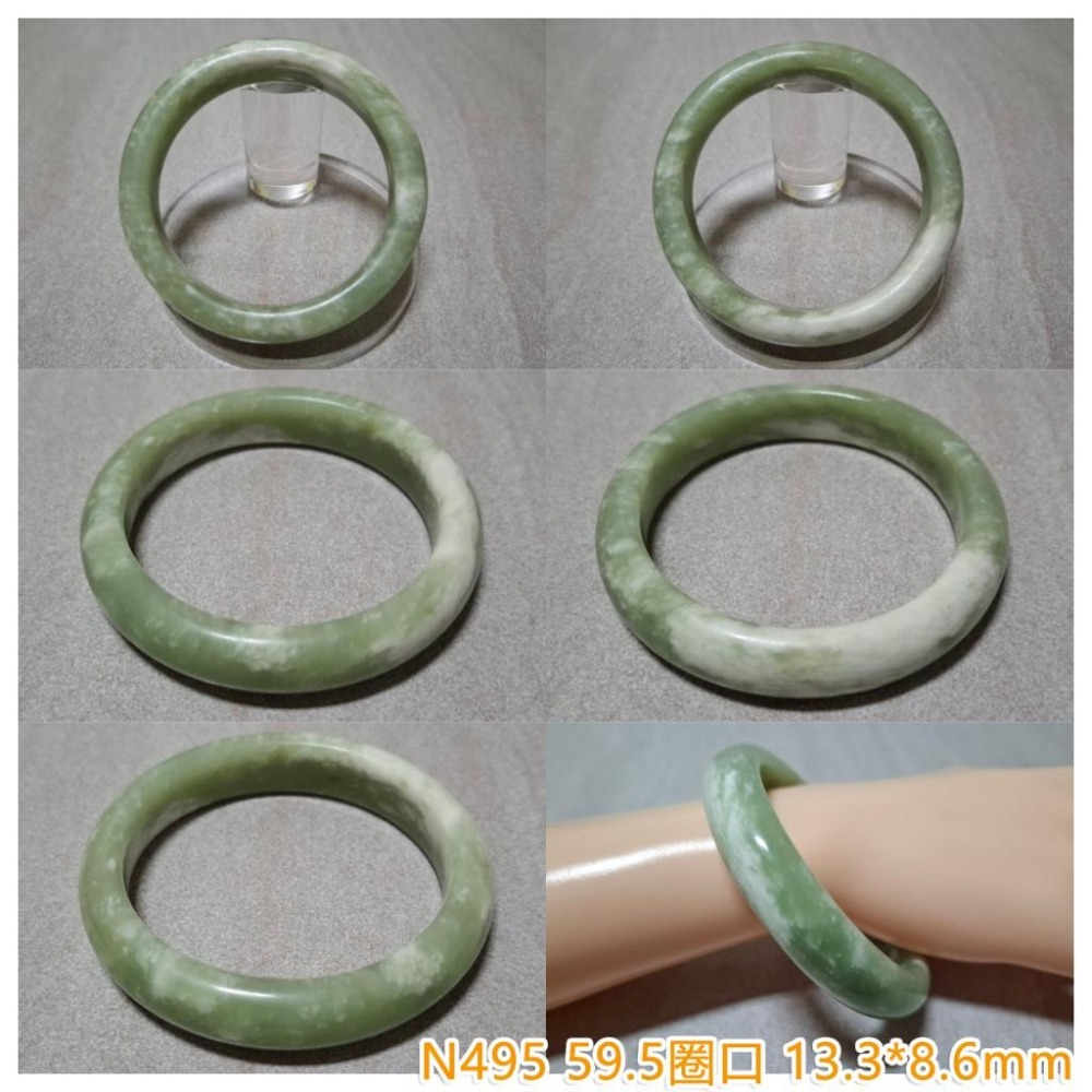 【三寶坊】天然岫玉手鐲 56~65圈口 圓條 叮噹鐲 細鐲 平安鐲 試口鐲手鐲 N495-N513-細節圖2