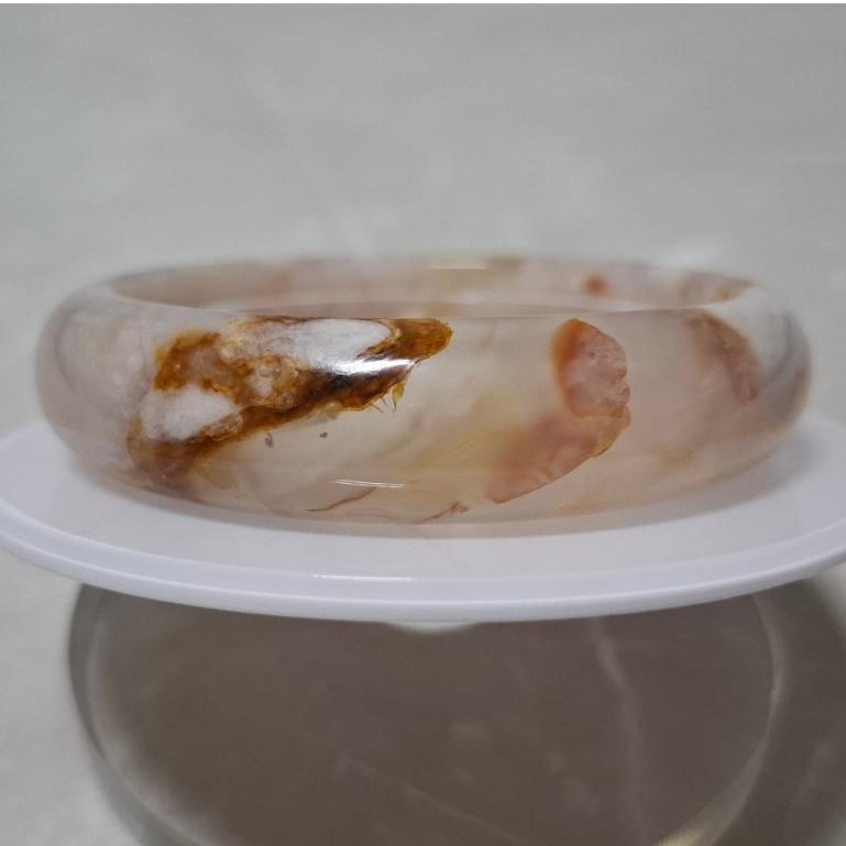 【三寶坊】天然櫻花瑪瑙手鐲 53圈口 平安鐲 瑪瑙手鐲小圈口 N492-細節圖4