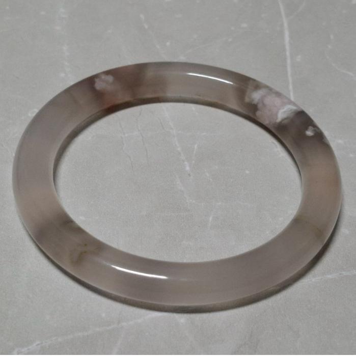 【三寶坊】天然櫻花瑪瑙手鐲 63圈口 圓條 瑪瑙手鐲大圈口 N529-細節圖3