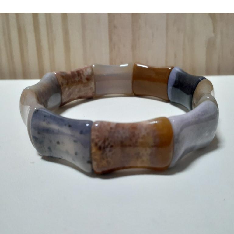 【三寶坊】天然珊瑚玉竹節手排 多寶色 珊瑚玉手牌 珊瑚玉手鍊 Y67-細節圖6