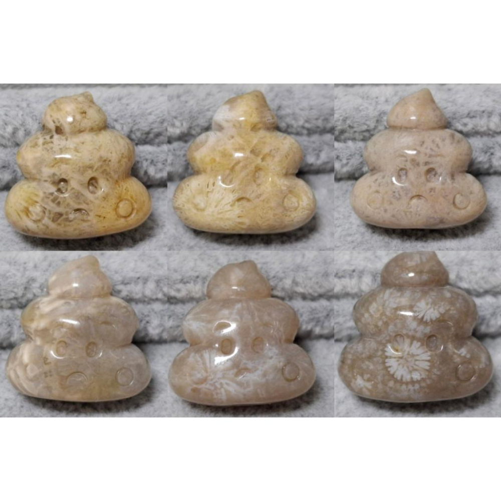 【三寶坊】珊瑚玉 黃金便便 萌寵 滿花精品料 通孔小件 雕刻件 手作DIY材料 水晶 串珠 配件 吊墜-細節圖5