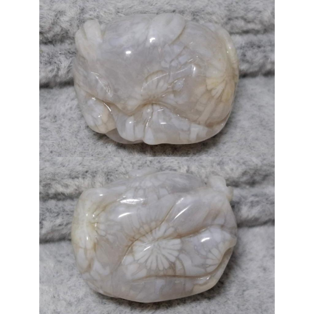 【三寶坊】珊瑚玉 睡狐 萌寵 精品料 通孔小件 雕刻件 手作DIY材料 水晶 串珠 配件 吊墜-細節圖7