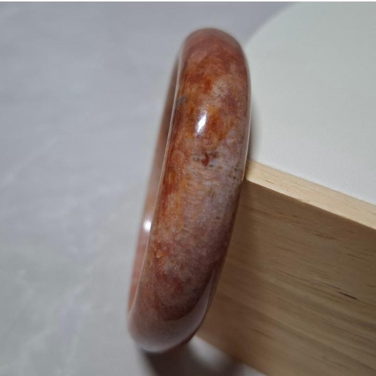 【三寶坊】天然珊瑚玉手鐲 60圈口 蕾絲花 平安鐲 手鐲大圈口 N429-細節圖2