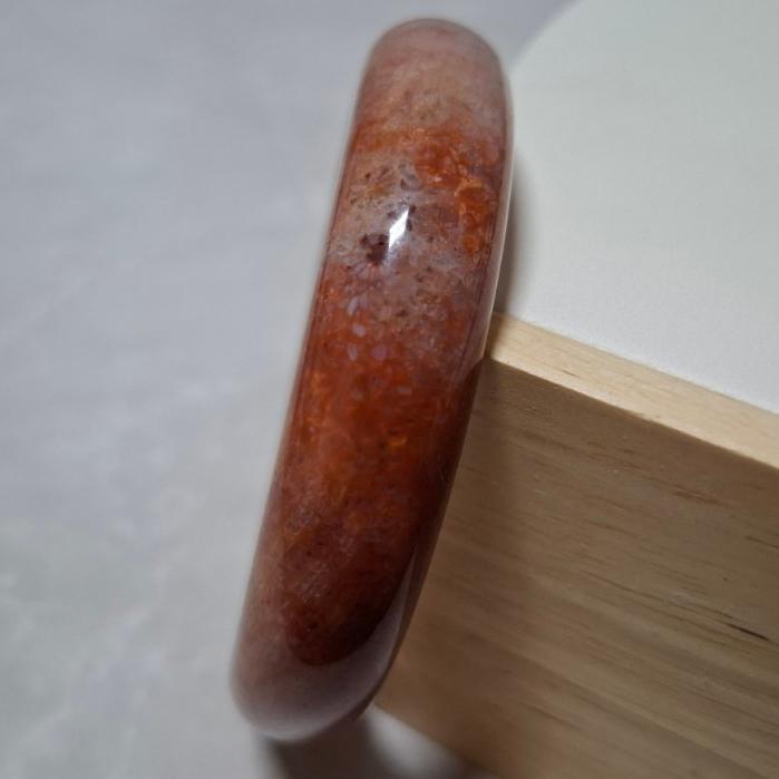 【三寶坊】天然珊瑚玉手鐲 60圈口 蕾絲花 平安鐲 手鐲大圈口 N429-細節圖3