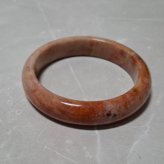 【三寶坊】天然珊瑚玉手鐲 60圈口 蕾絲花 平安鐲 手鐲大圈口 N429-細節圖5