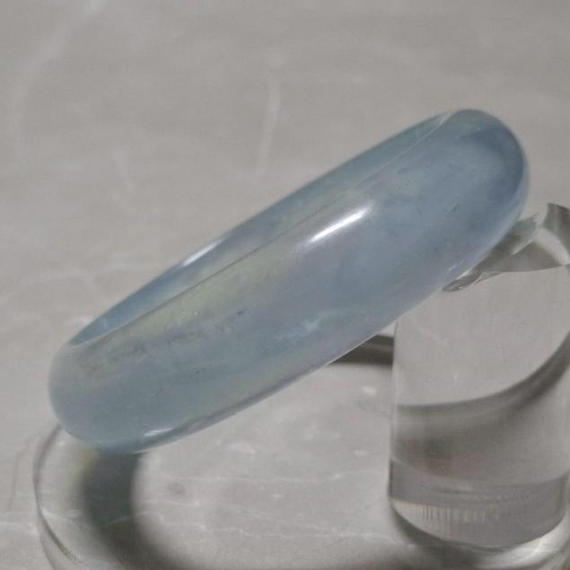 【三寶坊】天然海藍寶手鐲 60圈口 藍天白雲 平安鐲大圈口 N546-細節圖5