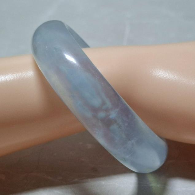 【三寶坊】天然海藍寶手鐲 60圈口 藍天白雲 平安鐲大圈口 N546-細節圖8