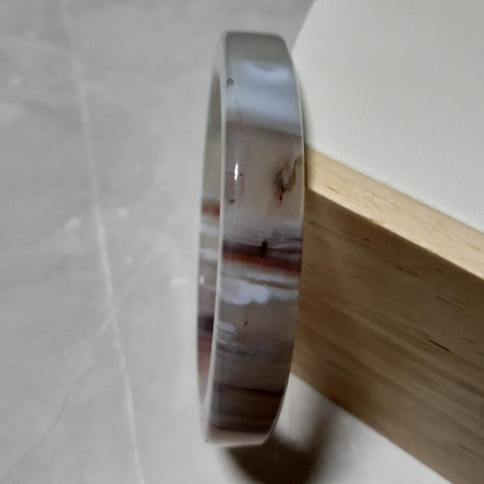 【三寶坊】天然波斯瑪瑙手鐲 55圈口 方鐲 蠶絲瑪瑙手鐲小圈口 N421-細節圖4