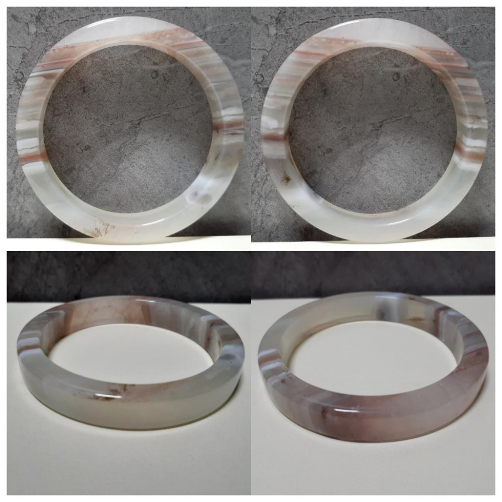 【三寶坊】天然波斯瑪瑙手鐲 55圈口 方鐲 蠶絲瑪瑙手鐲小圈口 N421-細節圖6