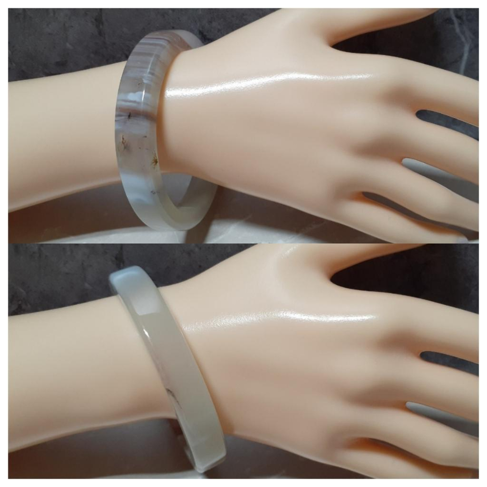 【三寶坊】天然波斯瑪瑙手鐲 55圈口 方鐲 蠶絲瑪瑙手鐲小圈口 N421-細節圖8