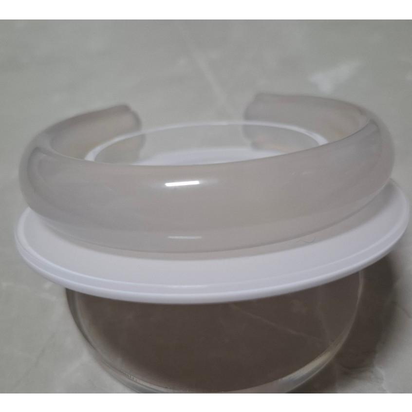 【三寶坊】天然白瑪瑙手鐲 62圈口 貓爪雕刻鐲 平安鐲 白玉髓手鐲大圈口 N480-細節圖3