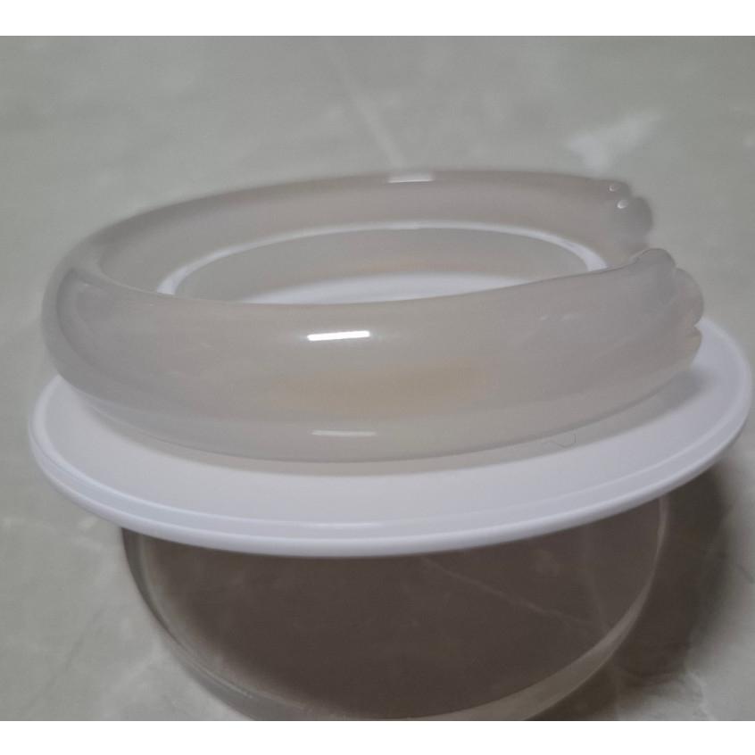 【三寶坊】天然白瑪瑙手鐲 62圈口 貓爪雕刻鐲 平安鐲 白玉髓手鐲大圈口 N480-細節圖4