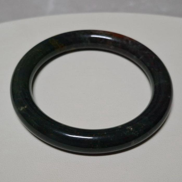 【三寶坊】天然海洋碧玉手鐲 57圈口 圓條 海洋瑪瑙手鐲大圈口 N519-細節圖2